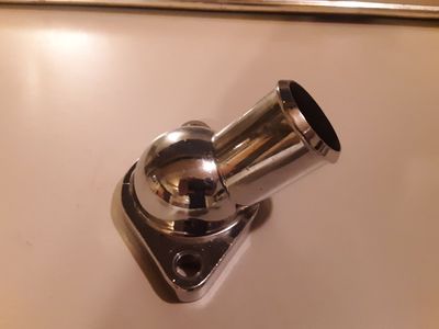Chevy Small Block Big Block Chrome Water Neck Thermostat Housing 45 Degree