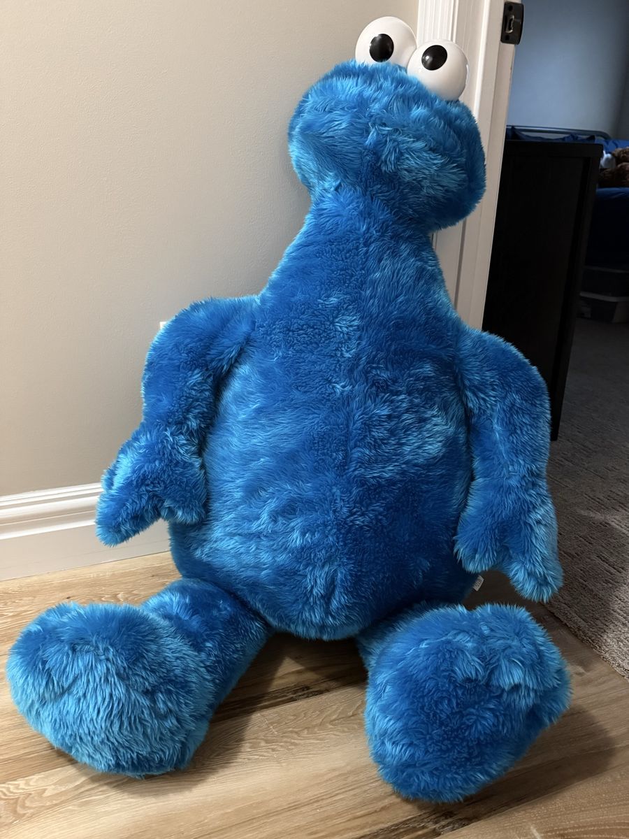 Giant Blue Cookie Monster Stuffed Animal - Large & Cuddly Floor Buddy
