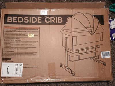 Cutebeams 3-in-1 Baby Bassinet Bedside Sleeper - Adjustable Height, Grey