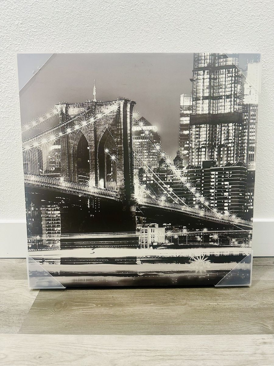 Brooklyn Bridge Black & White Canvas Wall Art