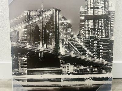 Brooklyn Bridge Black & White Canvas Wall Art