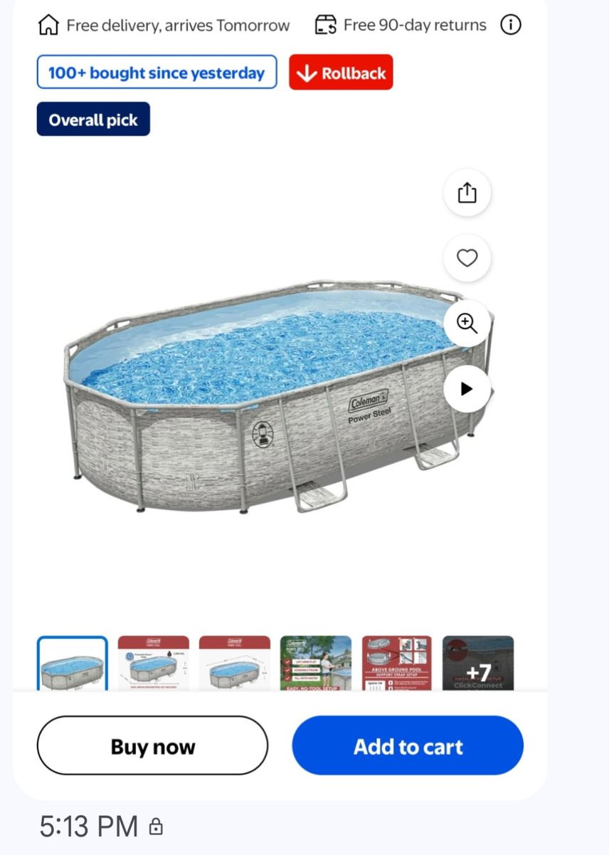 Above ground pool and heater