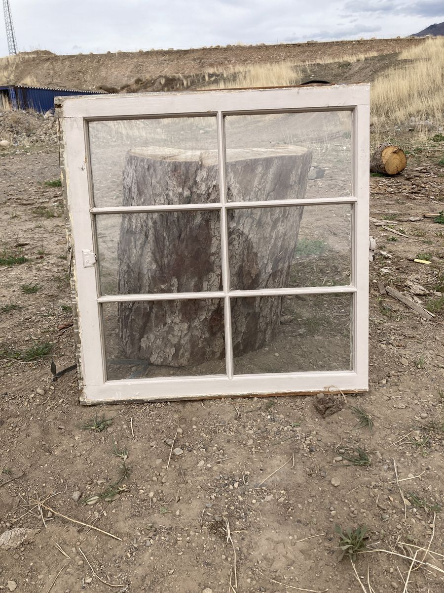 White Used Wooden Window