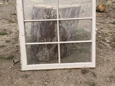 White Used Wooden Window
