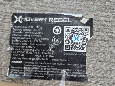 Hover-1 Rebel Electric Self Balancing Hoverboard with Charger - Black