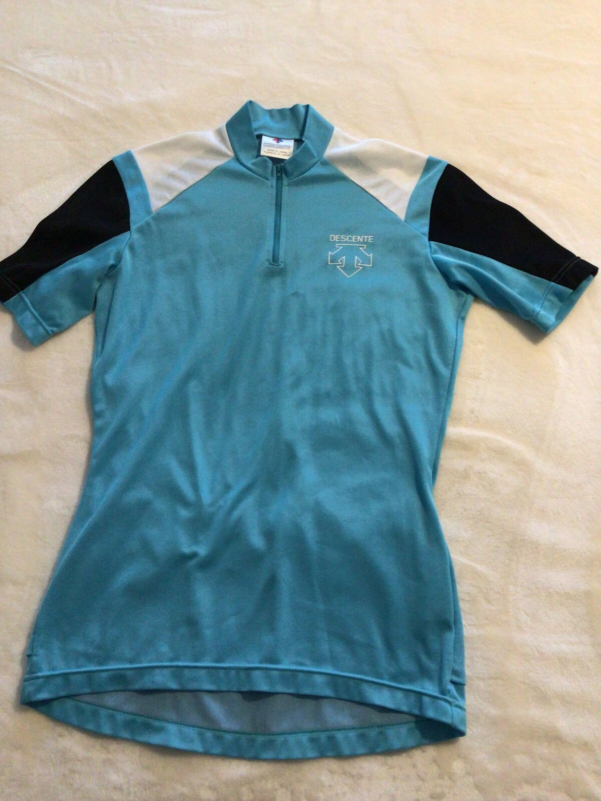 DESCENTE WOMENS sz L Cycling Jersey shirt top New Vintage blue