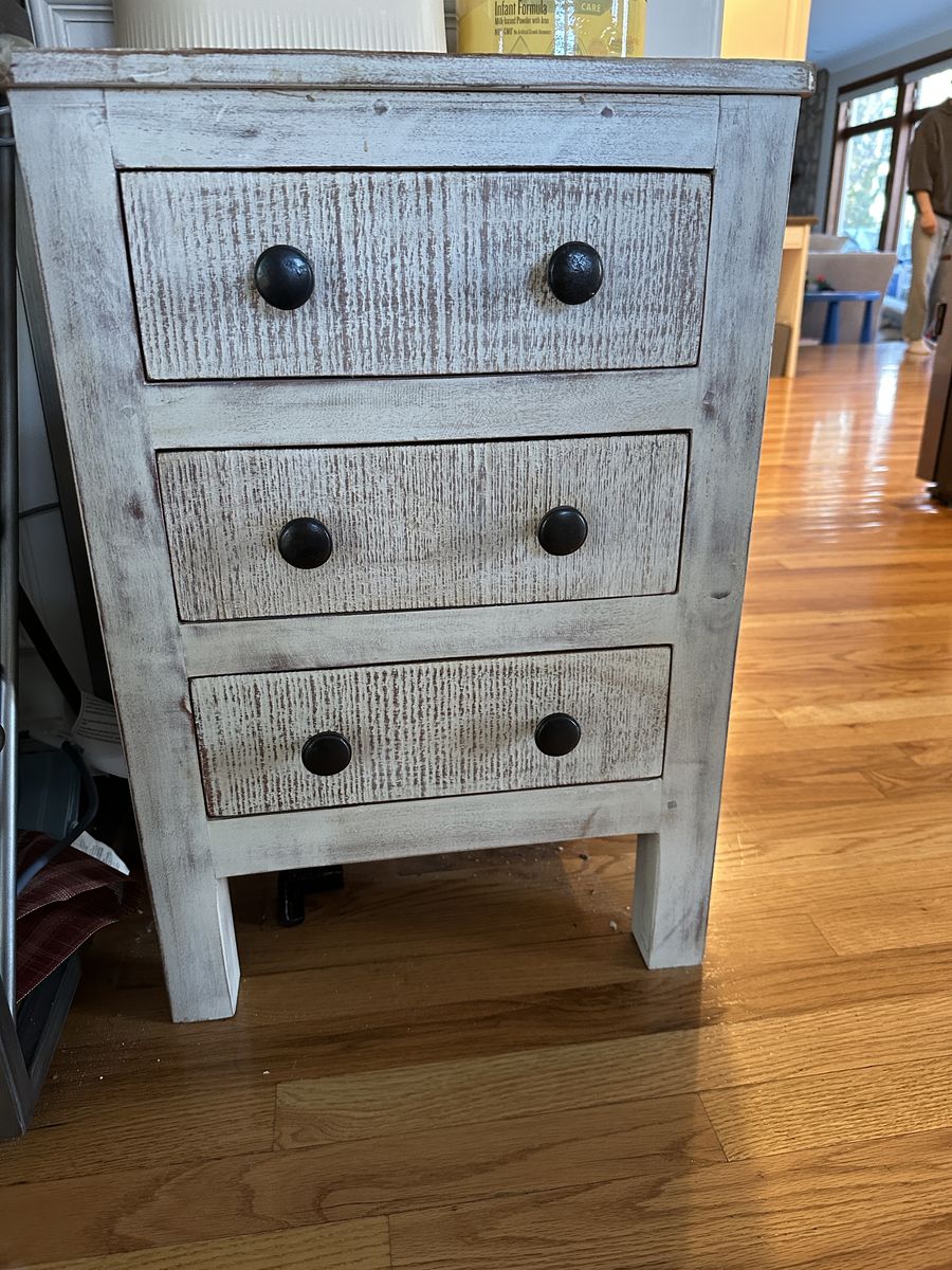 Rustic 3-Drawer Nightstand / Small Wooden Dresser