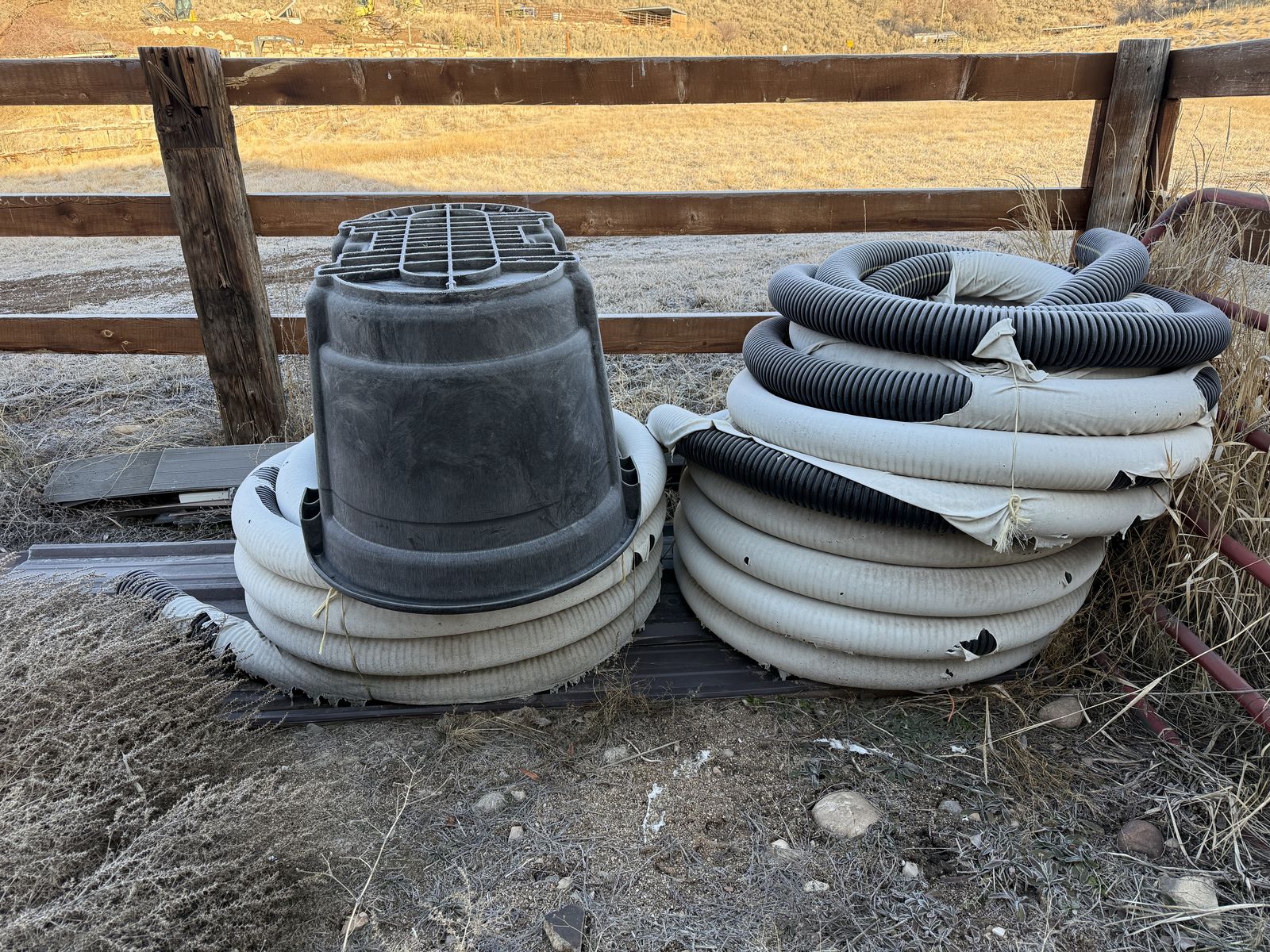 DS 4” Perforated Corrugated Drain Pipe w/ Sock – 100’ Rolls (2+ Available)