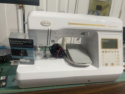 Baby Lock Soprano Sewing Machine with Accessories and Foot Pedal