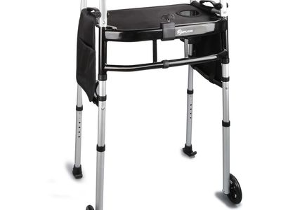 Folding Walker with Tray 5" Wheels Lightweight Walkers for Seniors and Adults,