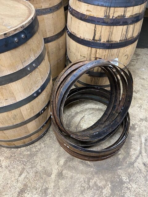 Whiskey Barrel Rings - Steel Whiskey Barrel Hoops - Rustic