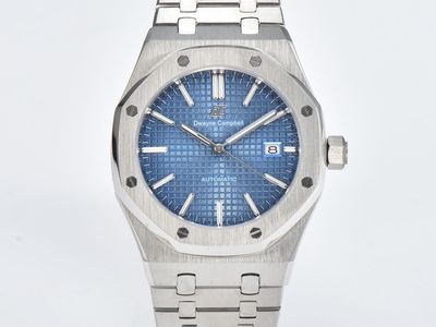 Stunning Dwayne Campbell Automatic Sports Watch featuring a striking ice-blue textured tapisserie dial.