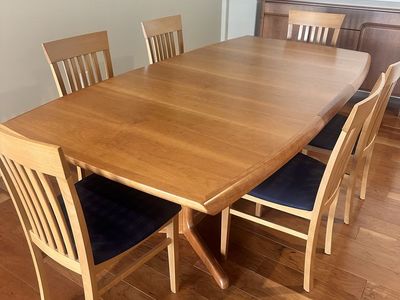 Teak Dining Room Table With 6 Chairs