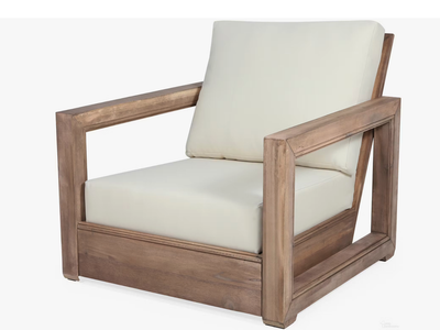 New in box, Outdoor Club Chair with Back and Seat Cushion In Brown