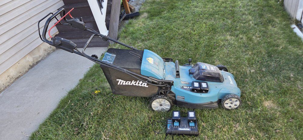 Makita Lawnmower and Batteries