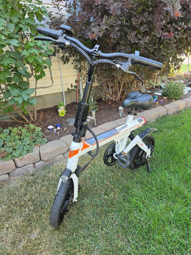 Jasion EB3 Folding Electric Bike - White/Black with Digital Display