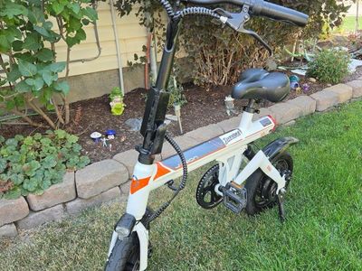 Jasion EB3 Folding Electric Bike - White/Black with Digital Display