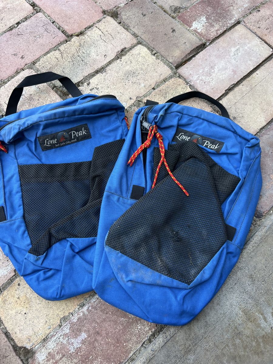 Lone Peak Salt Lake City, Utah Blue Cycling Panniers - Pair, Mesh Pockets