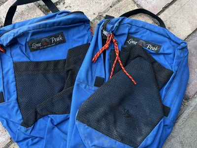 Lone Peak Salt Lake City, Utah Blue Cycling Panniers - Pair, Mesh Pockets