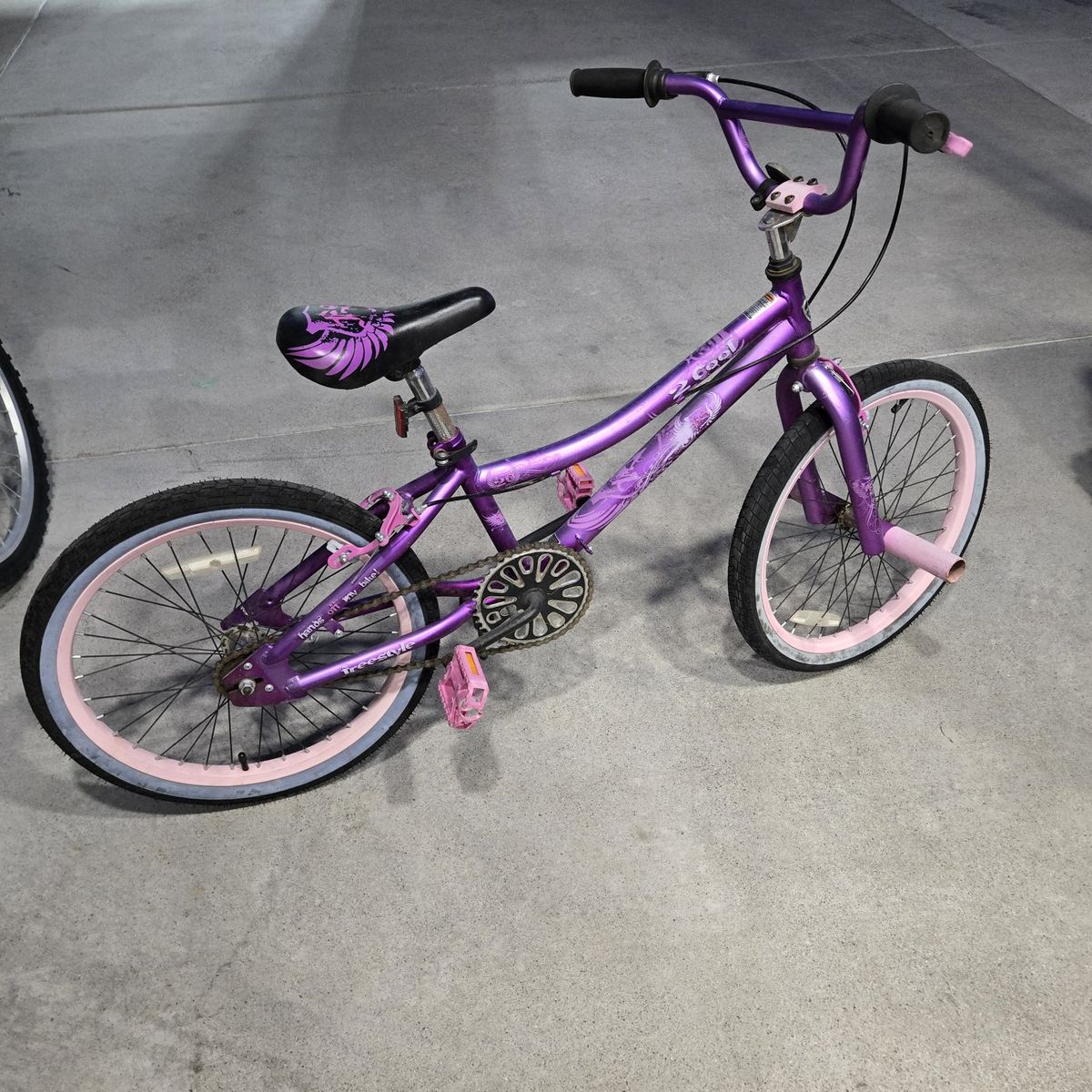 20-Inch 2 Cool Girls Freestyle BMX Bike - Purple and Pink