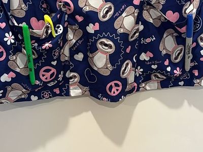 Zen sloth scrub top