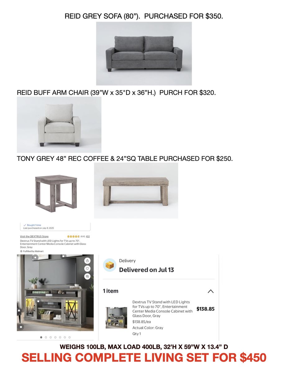 MOVING SALE-EXCELLENT CONDITION! (Living room set, Bedroom set)