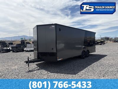 8.5x24 American Hauler Mach Enclosed Car Hauler Trailer - 7'6" Interior - 10K GVWR - .080 PolyCor, Black Out Package, Rear