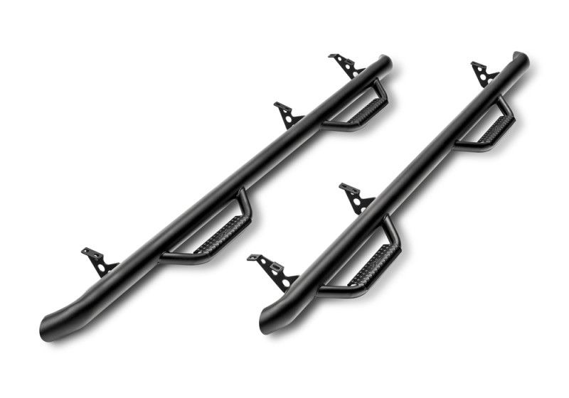New N-FAB Cab-Length Nerf Steps (Textured Black) - Fits 2004-2015 Nissan Titan Crew Cab - Part# N0477CC-TX