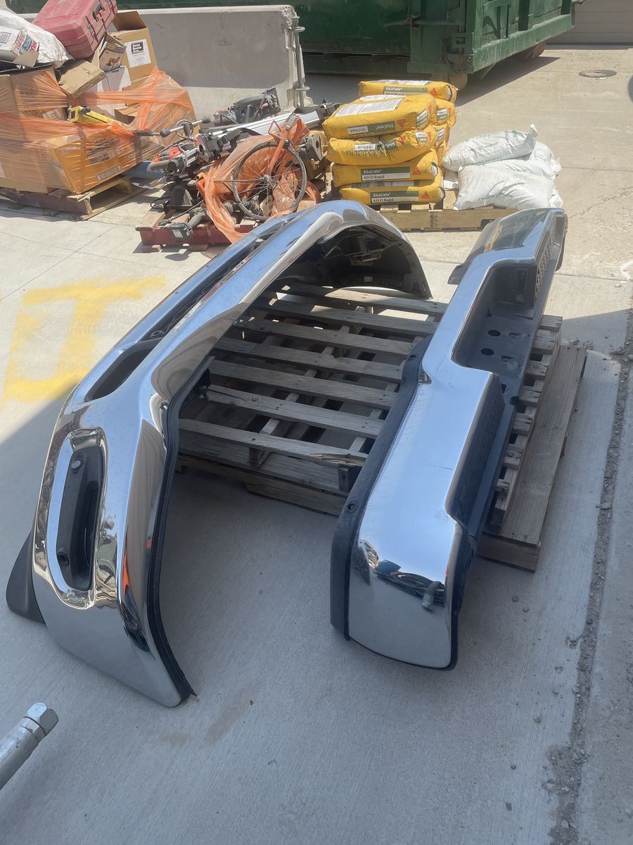 Original equipment, front and rear bumpers