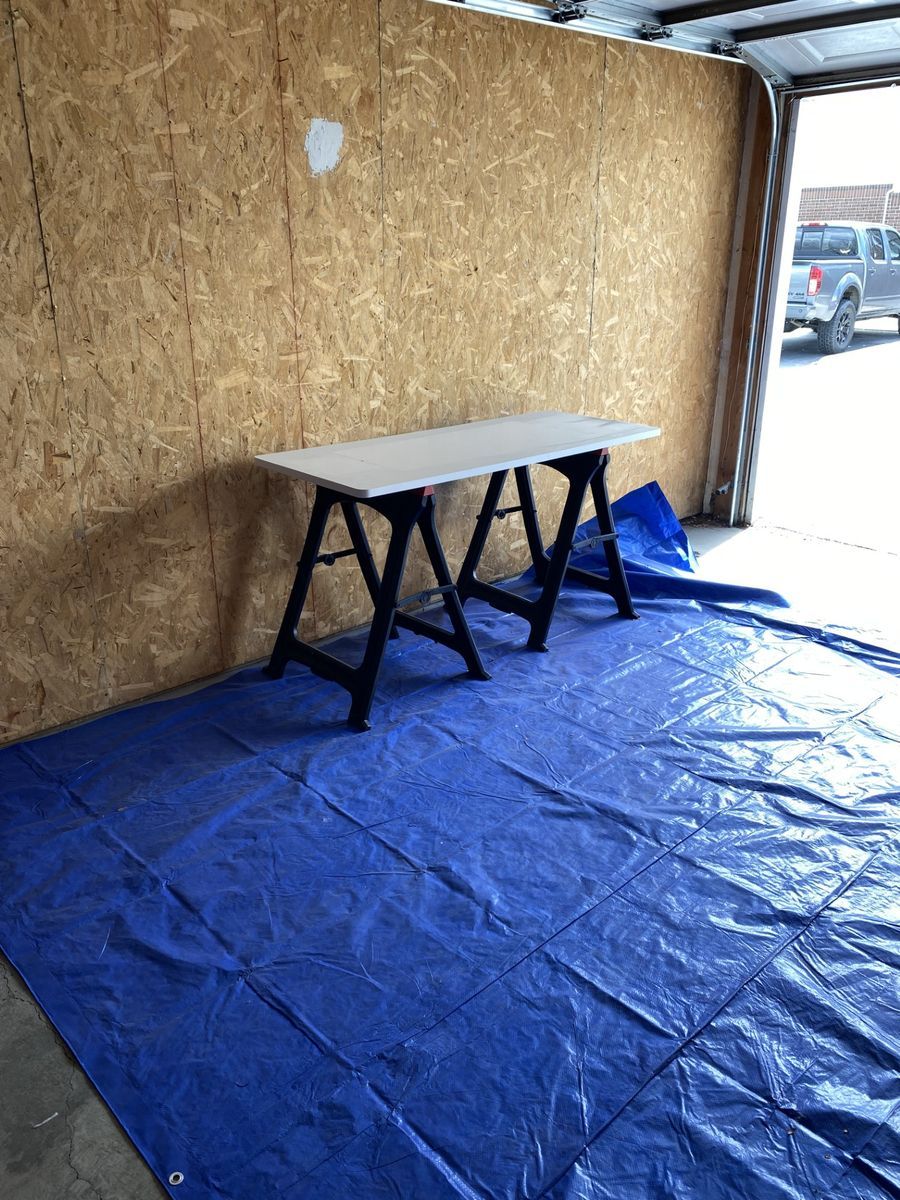 Laminate Desktop on Sawhorses