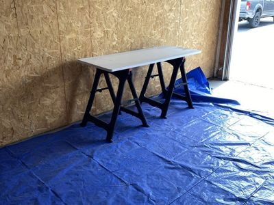 Laminate Desktop on Sawhorses