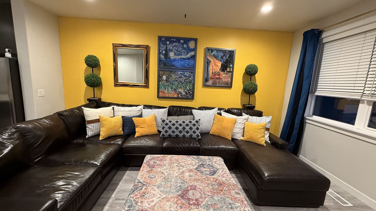 Mayfair Java Brown leather 4 piece sectional.
