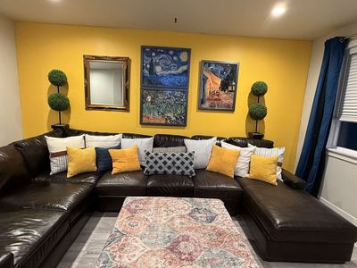 Mayfair Java Brown leather 4 piece sectional.
