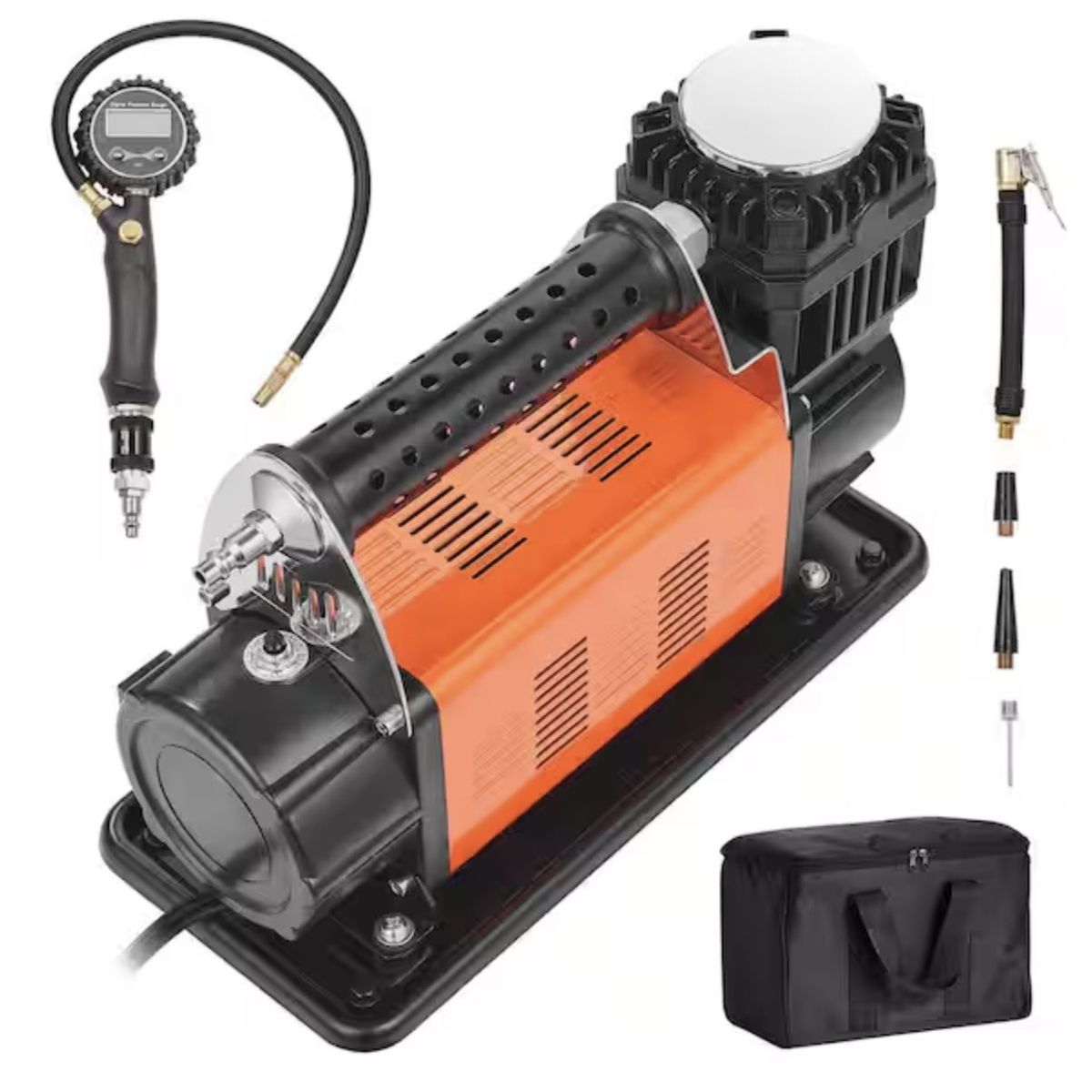 SKYSHALO Heavy Duty Air Compressor, 12 V Corded Inflator, 150 PSI Offroad Air Pump with Adapters for Trucks Car SUV