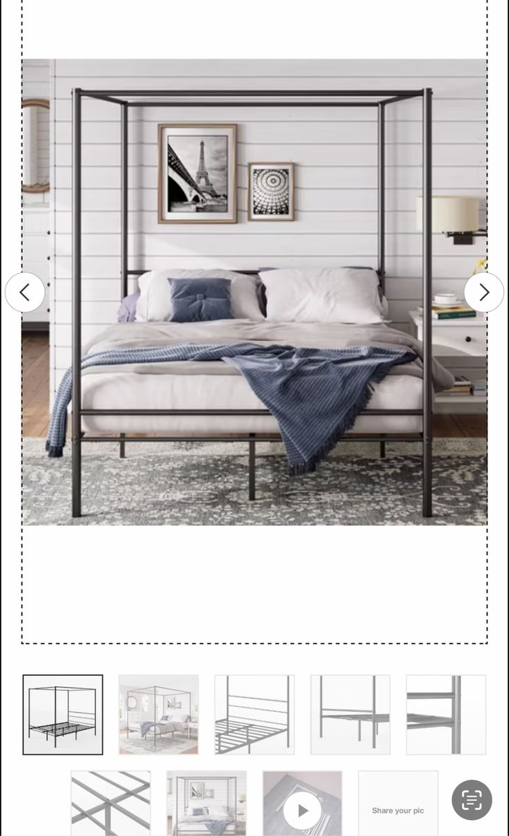 Zinus full size canopy bed frame