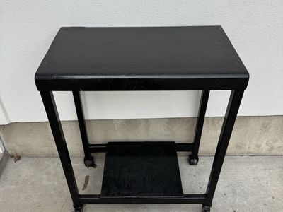 Black Metal Rolling welding table / bench grinder table with Lower Shelf.