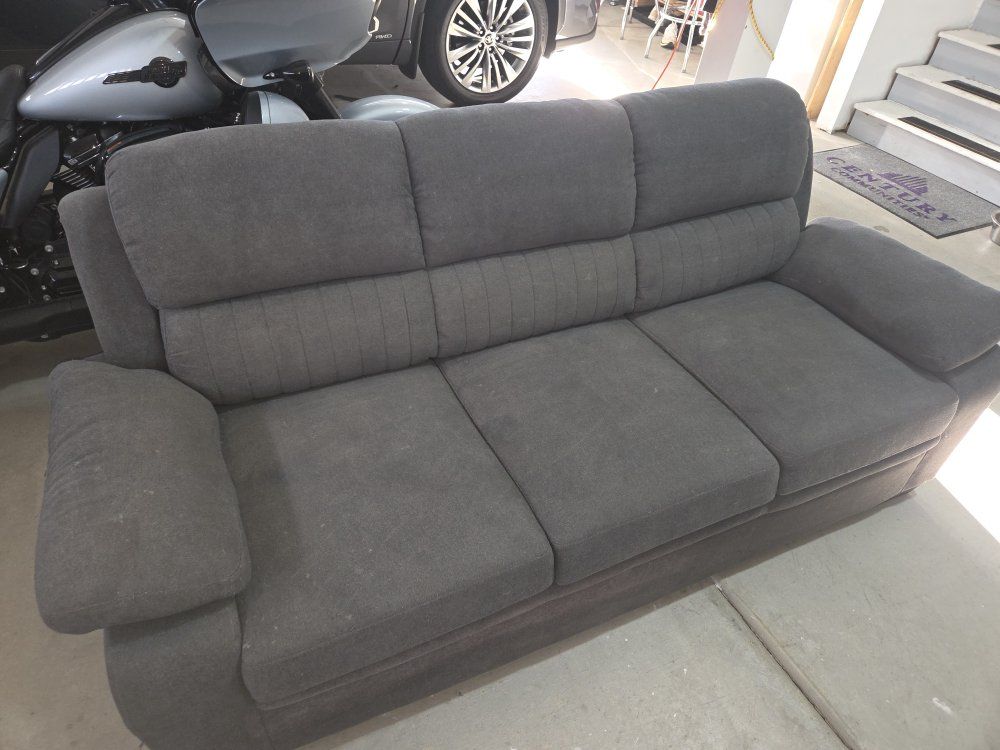 Gray Fabric Sofa Couch with Plush Cushions