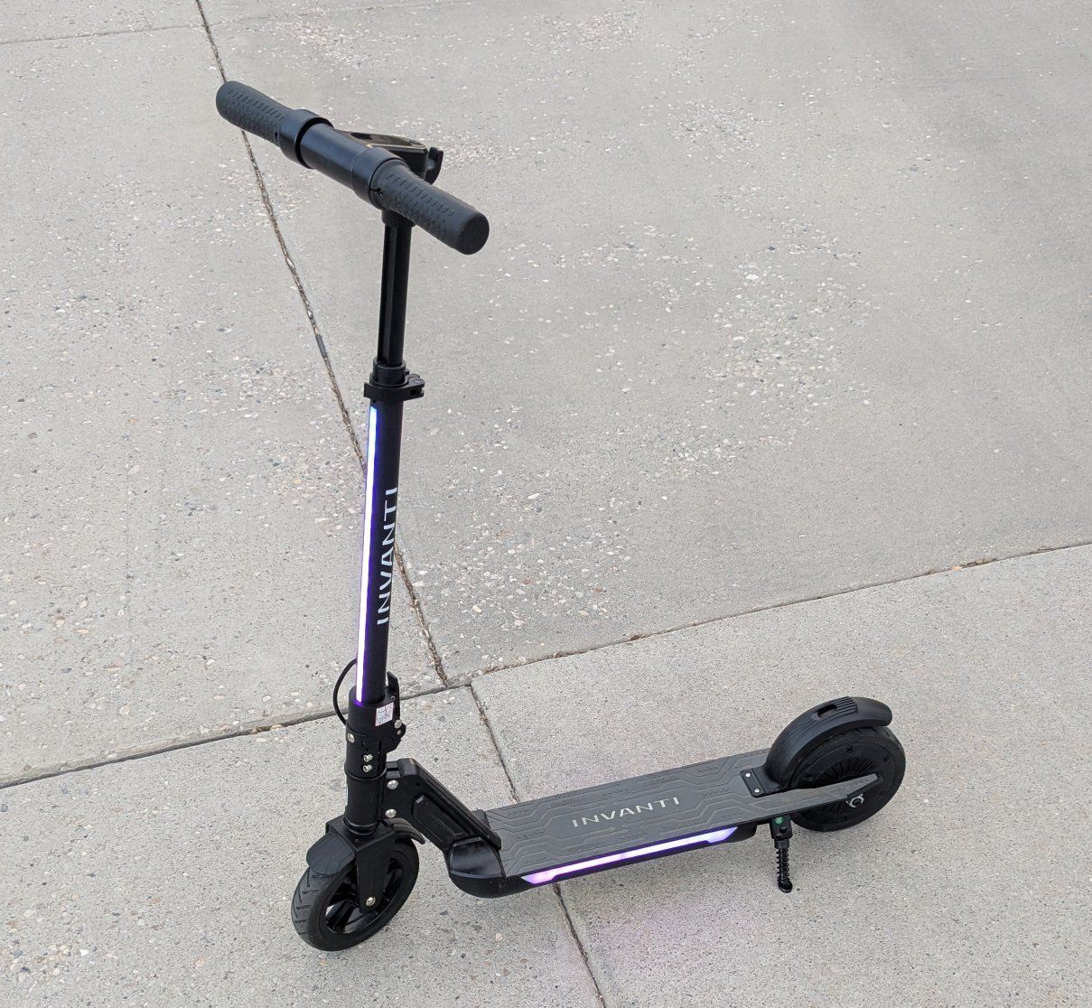 Invanti Electric Scooter for Kids, Foldable Kick Scooter with RGB Lights, 12MPH, 176lbs Max Load