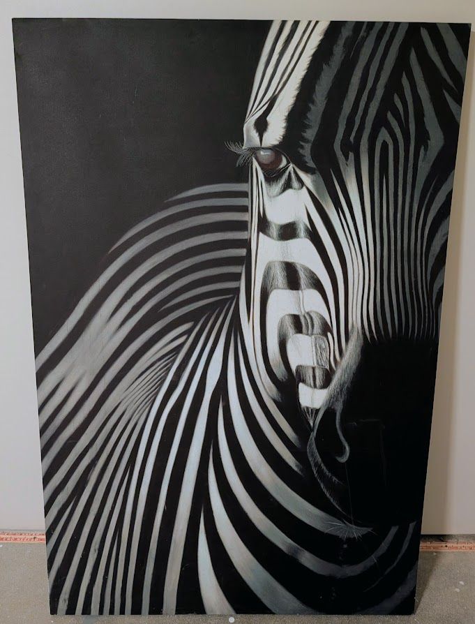 Dramatic Oversized Zebra Portrait Canvas
