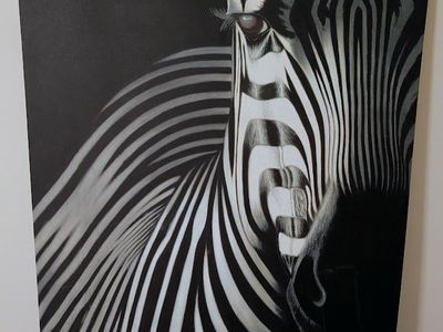 Dramatic Oversized Zebra Portrait Canvas