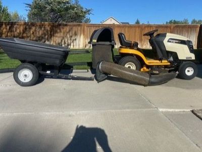 Cub Cadet Lawn Riding Mower Double Bagger and Cart