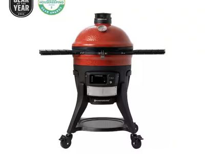 Kamado Joe Konnected Joe Digital Charcoal Grill & Smoker - Red, WiFi, Automatic Temperature Control