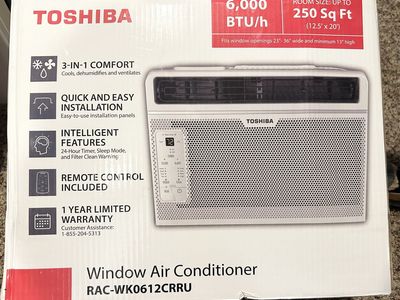 Toshiba RAC-WK0612CRRU 6,000 BTU Window Air Conditioner w/ Remote - New In Box