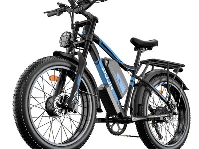 PUJI E-Bike 26" Fat Tire Electric Mountain Bike, 7-Speed, 750W Motor, Full Suspension