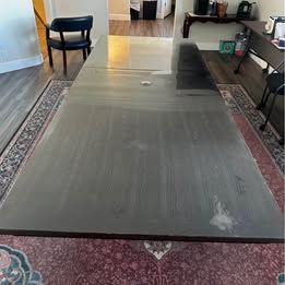 Large Dark Wood Trestle Conference Table