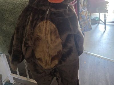 Plush Monkey / Baboon Full-Body Costume Jumpsuit with Hood