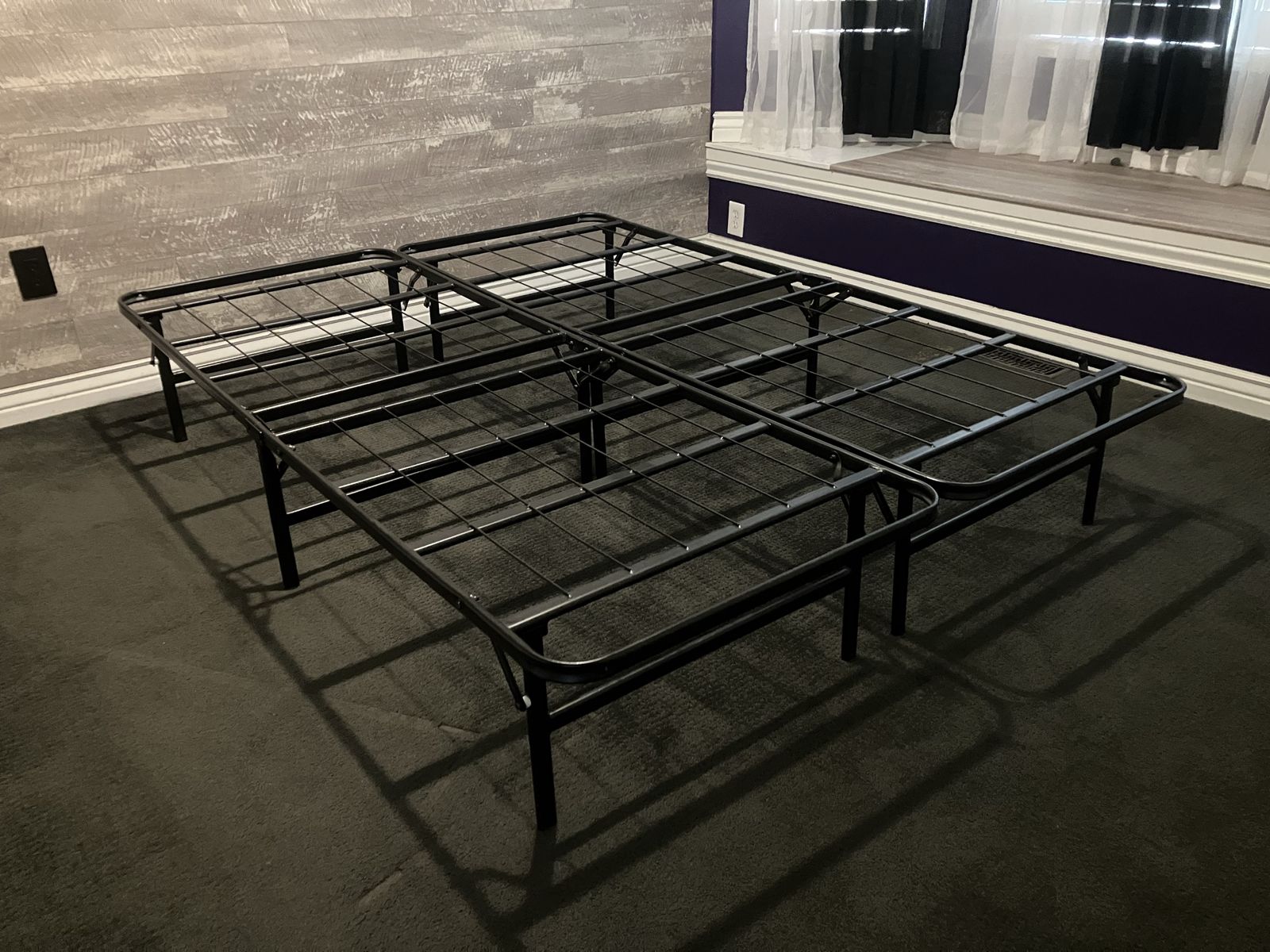 2 Bed Frames - Sturdy Black Metal