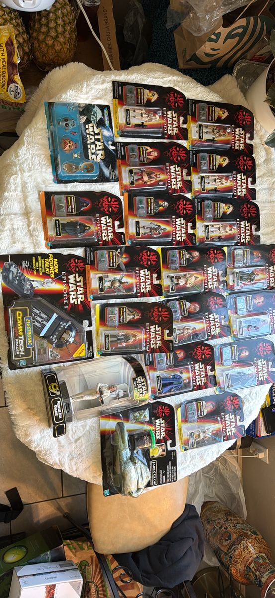 Huge Star Wars Vintage Action Figure Lot Sealed Hasbro Episode I CommTech + Leia + Jabba + Accessories