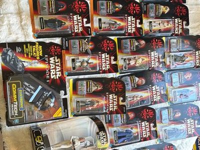 Huge Star Wars Vintage Action Figure Lot Sealed Hasbro Episode I CommTech + Leia + Jabba + Accessories