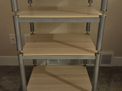 VTI 404 Four-Tier Audio Rack for Amps & Components - Light Wood Grain Finish